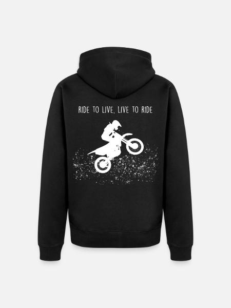 motocross - Veste à capuche bio Premium Unisexe - noir