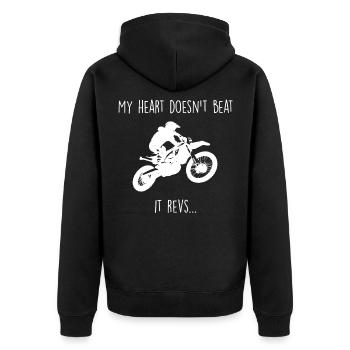 Mon coeur ne bat pas le motocross - Veste à capuche bio Premium Unisexe - noir - Dos - Nico (187cm)