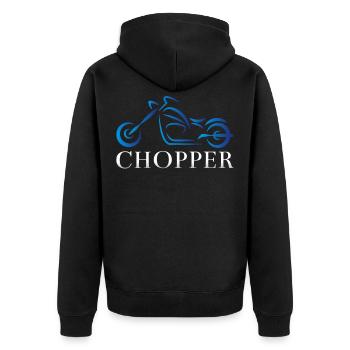 Ich Liebe Chopper - Unisex Premium Bio Zip Hoodie - Schwarz - Hinten - Nico (187cm)