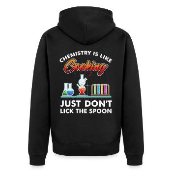 Chemist chemistry humor teacher lab gift - Unisex Premium Organic Zip Hoodie - black - Back - Nico (187cm)