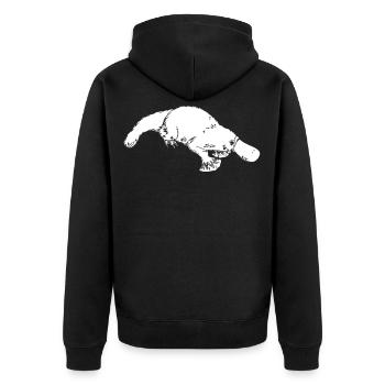 Cadeau animal ornithorynque - Veste à capuche bio Premium Unisexe - noir - Dos - Nico (187cm)