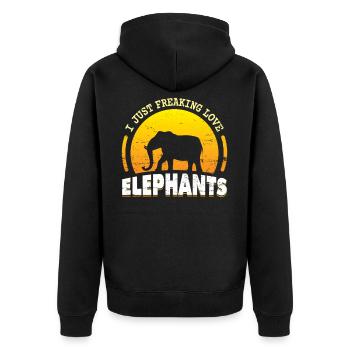 éléphants - Veste à capuche bio Premium Unisexe - noir - Dos - Nico (187cm)