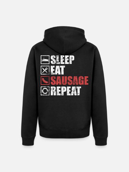 sausage - Unisex Premium Organic Zip Hoodie - black