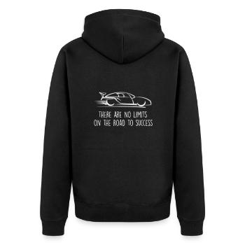 Auto geschwindigkeit auto liebe - Unisex Premium Bio Zip Hoodie - Schwarz - Hinten - Nico (187cm)