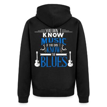 Idée de notes de musique Blues guitare cadeau musique - Veste à capuche bio Premium Unisexe - noir - Dos - Nico (187cm)