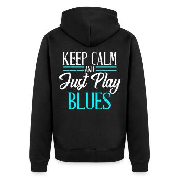 Blues Musik Locker Bleiben Geschenk - Unisex Premium Bio Zip Hoodie - Schwarz - Hinten - Nico (187cm)