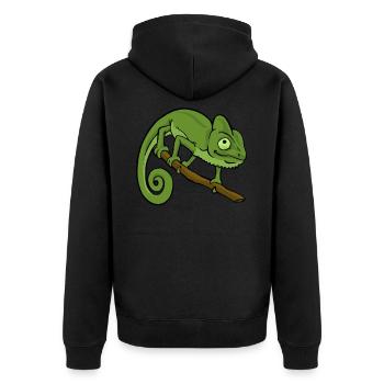 Caméléon reptile lézard cadeau de compagnie - Veste à capuche bio Premium Unisexe - noir - Dos - Nico (187cm)