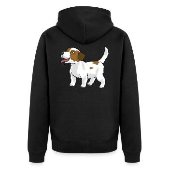 Jack Russel Terrier Hund Hundeliebhaber Geschenk - Unisex Premium Bio Zip Hoodie - Schwarz - Hinten - Nico (187cm)