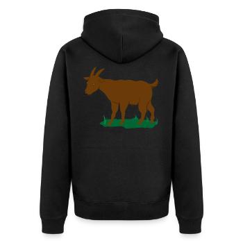 Bauernhof Lokale Landwirtschaft Ziege Geschenk - Unisex Premium Bio Zip Hoodie - Schwarz - Hinten - Nico (187cm)