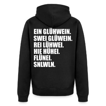 Mulled Christmas drunk - Unisex Premium Organic Zip Hoodie - black - Back - Nico (187cm)