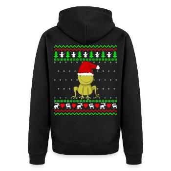 Cadeau de Noël laid Crapaud Grenouille - Veste à capuche bio Premium Unisexe - noir - Dos - Nico (187cm)