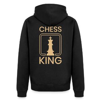 Chess king - Unisex Premium Organic Zip Hoodie - black - Back - Nico (187cm)