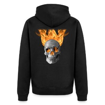 tête de mort feu - Veste à capuche bio Premium Unisexe - noir - Dos - Nico (187cm)