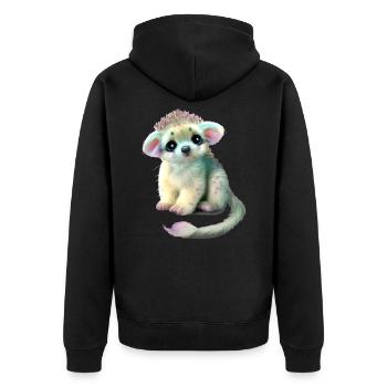 Kuscheln Baby Tier - Unisex Premium Bio Zip Hoodie - Schwarz - Hinten - Nico (187cm)