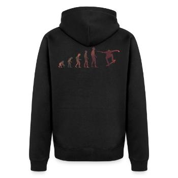 Evolution of Skater Skateboard Extreme Sports - Unisex Premium Organic Zip Hoodie - black - Back - Nico (187cm)