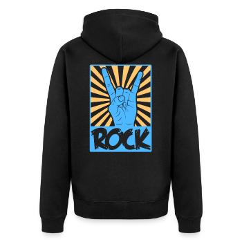 Musiciens de musique rock - Veste à capuche bio Premium Unisexe - noir - Dos - Nico (187cm)
