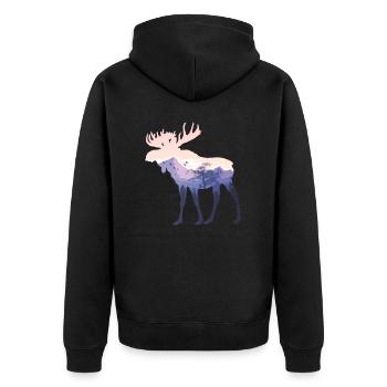 Idée cadeau Moose Nature Canada - Veste à capuche bio Premium Unisexe - noir - Dos - Nico (187cm)