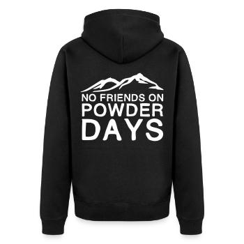 Pas d'amis en Powder Days | Cadeau de sports d'hiver - Veste à capuche bio Premium Unisexe - noir - Dos - Nico (187cm)