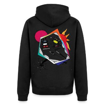 chemise de cadeau de visage d'art abstrait - Veste à capuche bio Premium Unisexe - noir - Dos - Nico (187cm)