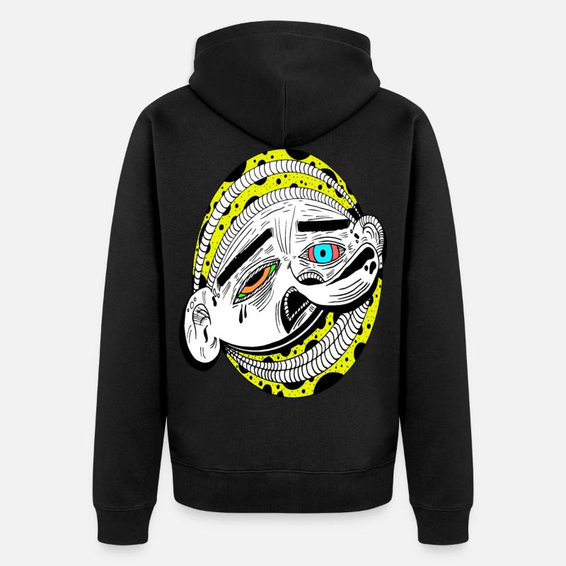 chemise cadeau art visage abstrait - Veste à capuche bio Premium Unisexe - noir