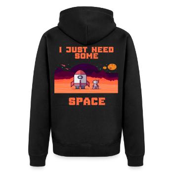 Astronaut Space Spaceflight Rocket Space Gift - Unisex Premium Organic Zip Hoodie - black - Back - Nico (187cm)