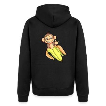 FRAIS DE SINGE - FUCK YOU MONKEY À L'ATTITUDE COOL - Veste à capuche bio Premium Unisexe - noir - Dos - Nico (187cm)