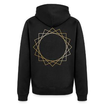 Symboles de formes cercle cadeau or soleil hipster - Veste à capuche bio Premium Unisexe - noir - Dos - Nico (187cm)