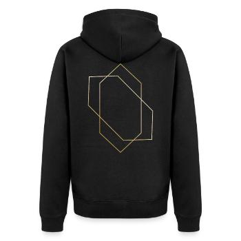 Hexagon shapes icons gift Hipster gold line - Unisex Premium Organic Zip Hoodie - black - Back - Nico (187cm)