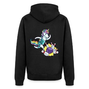 Bowling Skittles Licorne Player Cadeau Bowler - Veste à capuche bio Premium Unisexe - noir - Dos - Nico (187cm)