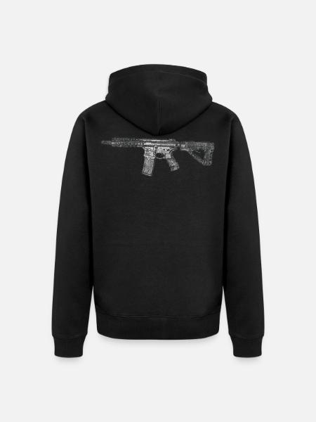 M4 - Drawing - Unisex Premium Organic Zip Hoodie - black
