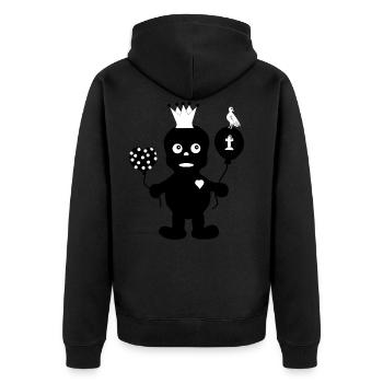 Kleiner Geist Grufti Gothic Horror Halloween Dark - Unisex Premium Bio Zip Hoodie - Schwarz - Hinten - Nico (187cm)