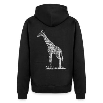 giraffe - Unisex Premium Organic Zip Hoodie - black - Back - Nico (187cm)