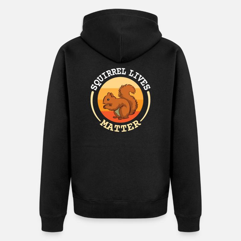 Eichhörnchen - Unisex Premium Bio Zip Hoodie - Schwarz