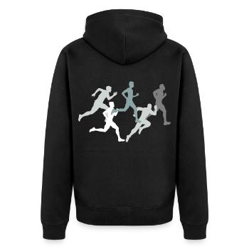 Running sport runner gift athlete run jog - Unisex Premium Organic Zip Hoodie - black - Back - Nico (187cm)