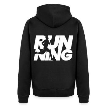 Coureur en cours d'exécution cadeau de jogging Jogger sport - Veste à capuche bio Premium Unisexe - noir - Dos - Nico (187cm)