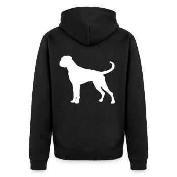 Boxer Hund Deutscher Boxer Silhouette Haustier - Unisex Premium Bio Zip Hoodie - Schwarz - Hinten - Nico (187cm)