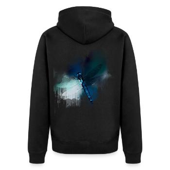 chemise cadeau libellule - Veste à capuche bio Premium Unisexe - noir - Dos - Nico (187cm)
