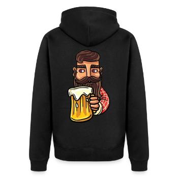 Barbe bière alcool boisson hipster barbe cadeau - Veste à capuche bio Premium Unisexe - noir - Dos - Nico (187cm)