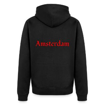 Amsterdam - Pays-Bas - Pays-Bas - Veste à capuche bio Premium Unisexe - noir - Dos - Nico (187cm)