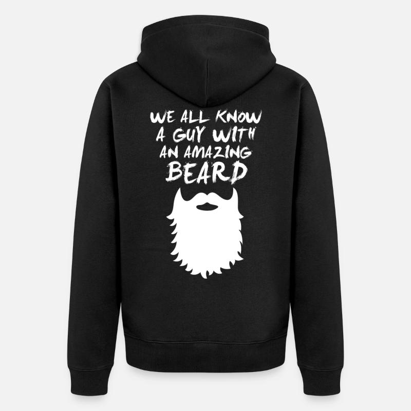 Bart - Beard - Unisex Premium Bio Zip Hoodie - Schwarz