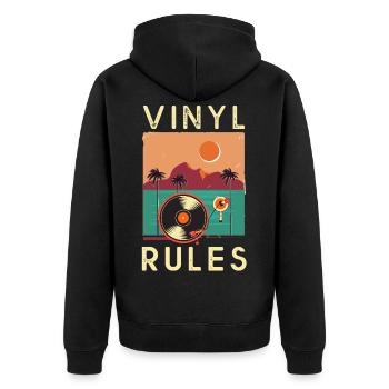 Vinyl DJ Music Sound Disco Summer Gift Hip Hop - Unisex Premium Organic Zip Hoodie - black - Back - Nico (187cm)