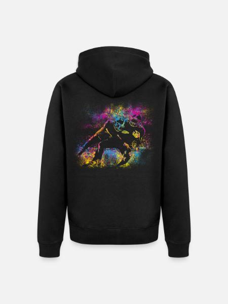 Colori del calcio - Felpa con cappuccio ecologica premium unisex - nero