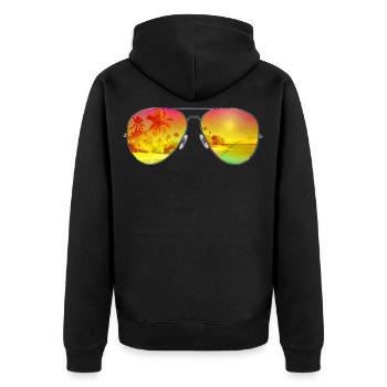 Sunny glasses - Unisex Premium Organic Zip Hoodie - black - Back - Nico (187cm)