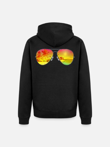Sunny Glasses - Unisex Premium Bio Zip Hoodie - Schwarz
