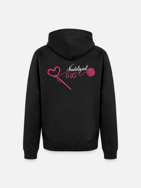 Häkeln Nähen - Unisex Premium Bio Zip Hoodie - Schwarz