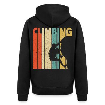 Climbing - Unisex Premium Organic Zip Hoodie - black - Back - Nico (187cm)