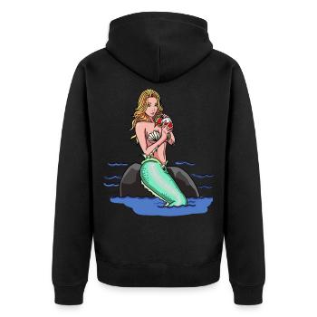 Nixe Sirène Fabel Conte de fées Enfants Fantasy - Veste à capuche bio Premium Unisexe - noir - Dos - Nico (187cm)