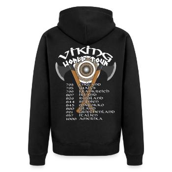 Tour du monde des vikings - Veste à capuche bio Premium Unisexe - noir - Dos - Nico (187cm)
