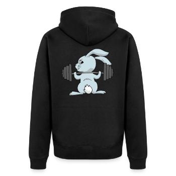 Bunny Training Workout Entraînement de poids pour femmes - Veste à capuche bio Premium Unisexe - noir - Dos - Nico (187cm)