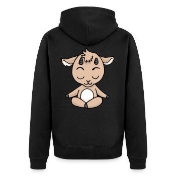 Cadeau de méditation yoga chèvre Yogi Namaste Zen - Veste à capuche bio Premium Unisexe - noir - Dos - Nico (187cm)